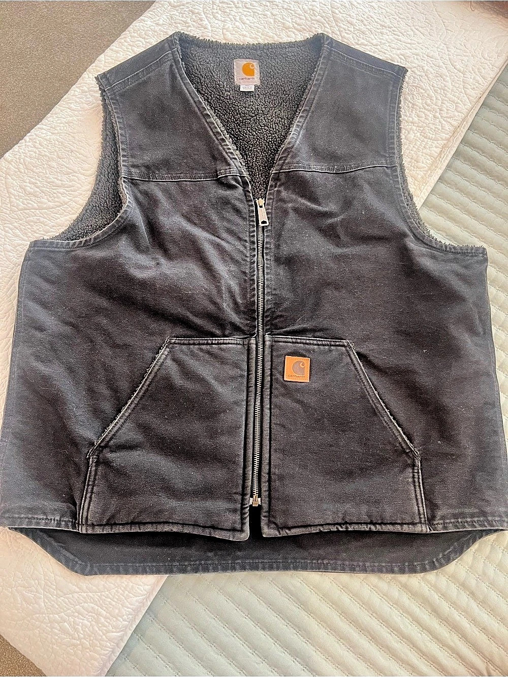 Carhartt Washed Duck Sherpa-Lined Vest washed black XL tall